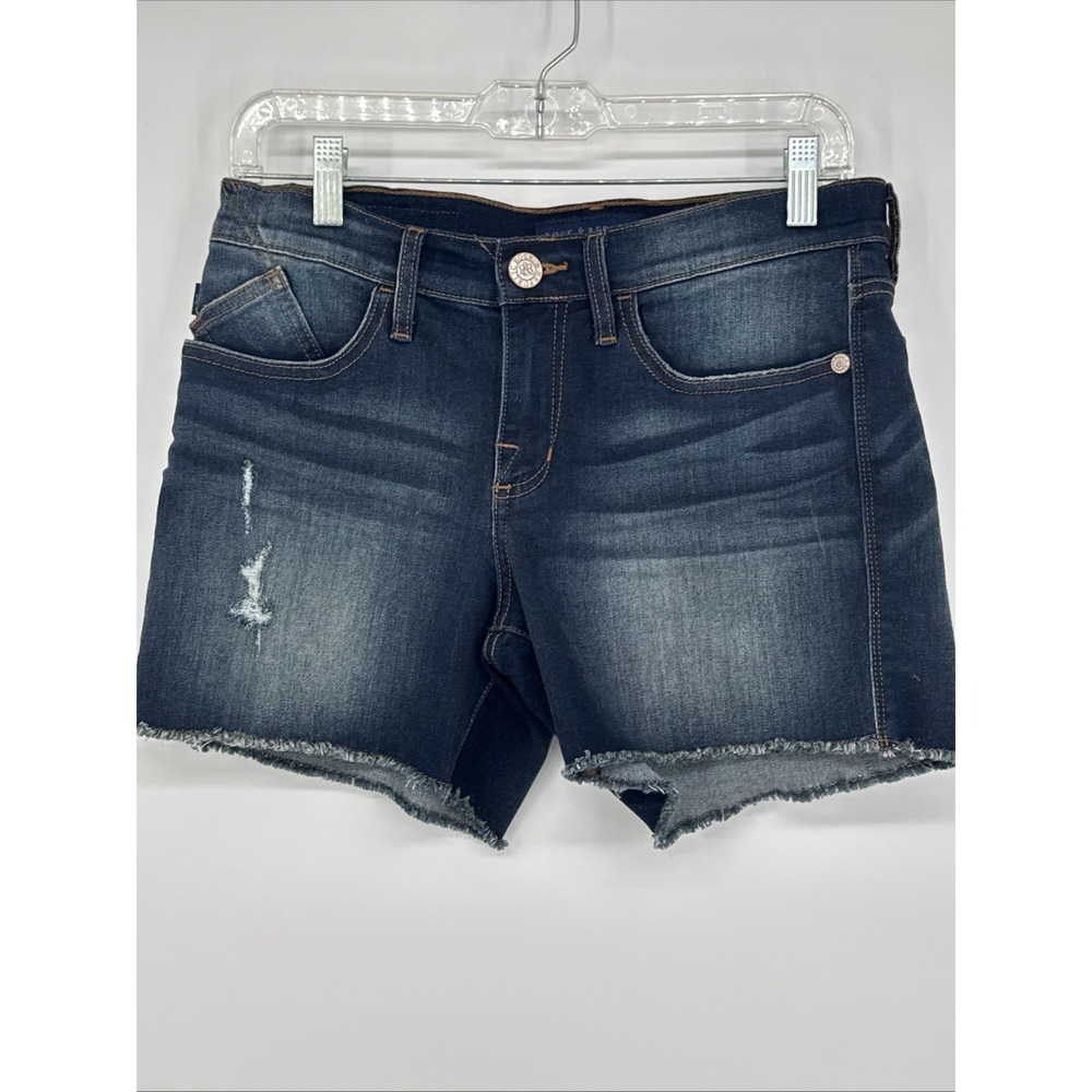 Rock & Republic Women's Blue Denim HULA Distressed Shorts 6 New